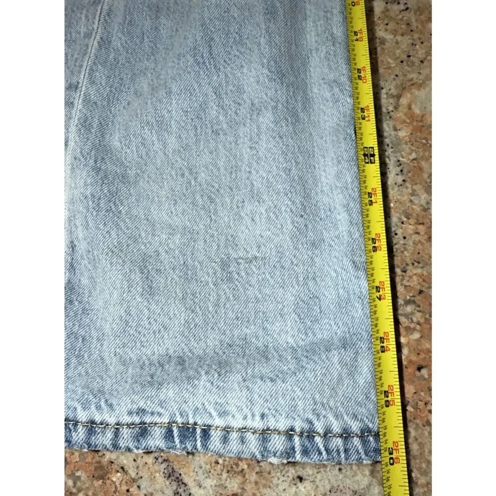 Aeropostale 90’s Baggy Jeans Light Wash Distressed Button Fly Size 8